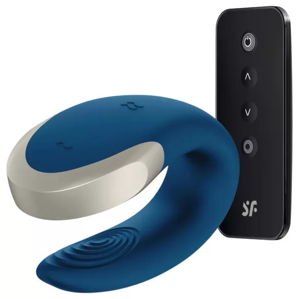 Satisfyer Double Love - lietotnes vadāms pāru vibrators (zils)