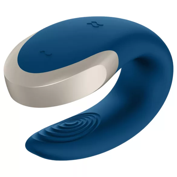 Satisfyer Double Love - lietotnes vadāms pāru vibrators (zils)