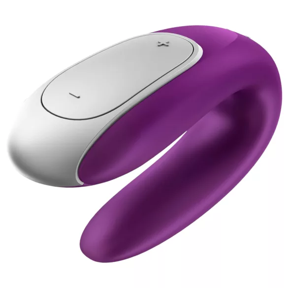 Satisfyer Double Fun - ar lietotni vadāms pāru vibrators (violets)