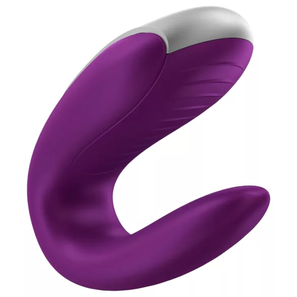 Satisfyer Double Fun - ar lietotni vadāms pāru vibrators (violets)