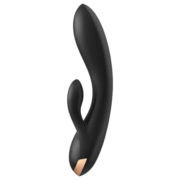 Satisfyer Double Flex - lietotnes vadāms vibrators ar klitora atzaru (melns)