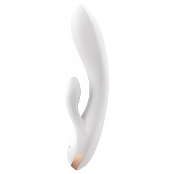 Satisfyer Double Flex - lietotnes vadāms vibrators ar klitora rociņu (balts)