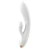 Satisfyer Double Flex - lietotnes vadāms vibrators ar klitora rociņu (balts)