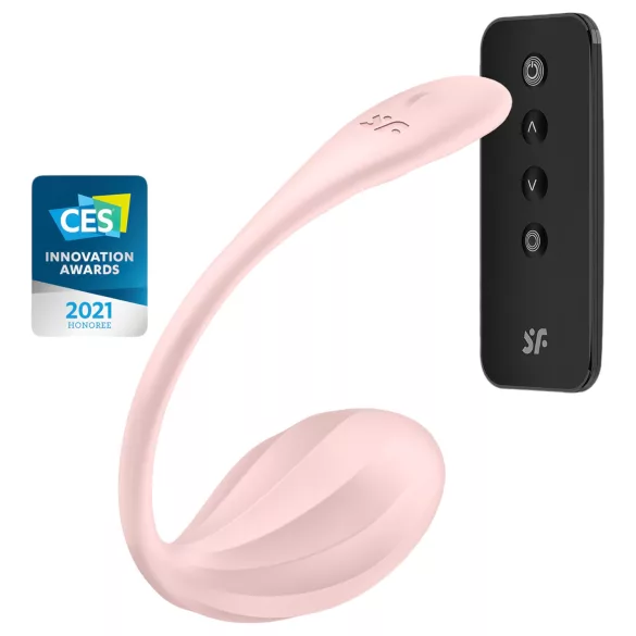 Satisfyer vibrējoša ola ar tālvadību, rozā, Ribbed Petal