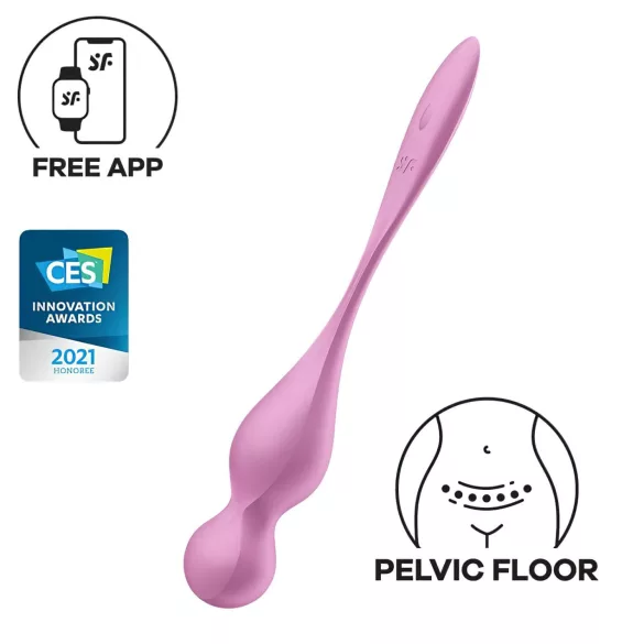 Satisfyer Love Birds 1 - lietotnes vadāma vibrējoša geiša bumbiņa (rozā)