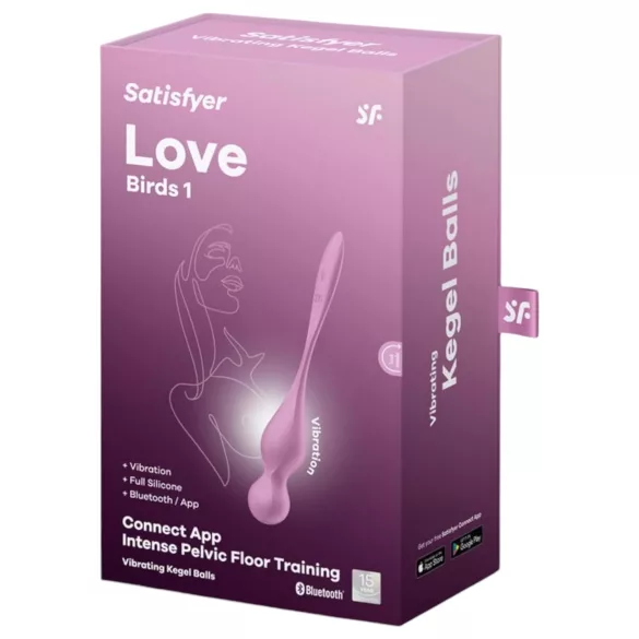 Satisfyer Love Birds 1 - lietotnes vadāma vibrējoša geiša bumbiņa (rozā)