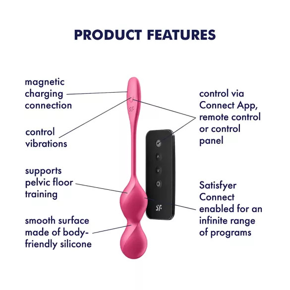 Satisfyer Love Birds 2 - lietotnes vadāma vibrējoša geišas bumbiņa (rozā)