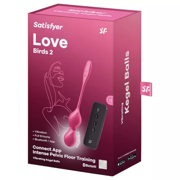 Satisfyer Love Birds 2 - lietotnes vadāma vibrējoša geišas bumbiņa (rozā)
