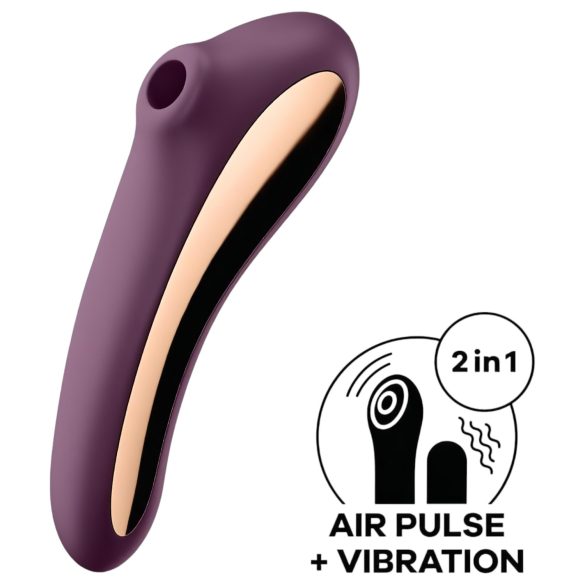 Satisfyer Dual Kiss - 2in1, vaginālais un klitora vibrators (violets)
