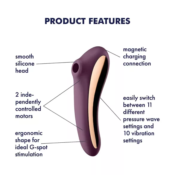 Satisfyer Dual Kiss - 2in1 vibrators klitoram un vagīnai, violets