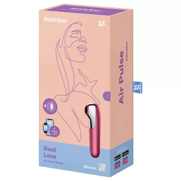 Satisfyer Dual Love - klitora un maksts vibrators ar Bluetooth, sarkans
