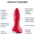 Satisfyer anālais vibrators ar bumbiņām Rotator Plug 1 sarkans