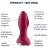 Satisfyer Rotator Plug 2 - uzlādējams, pērļains anālais vibrators (sarkans)