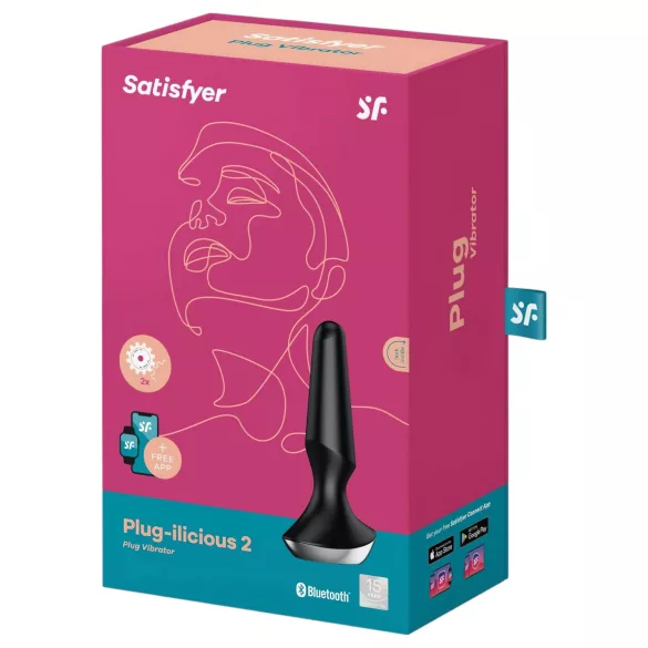Satisfyer Plug-ilicious 2 - lietotnes vadāms anālais vibrators (melns)