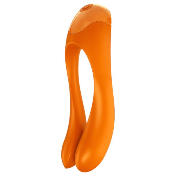 Satisfyer Candy Cane - ūdensizturīgs divžuburu vibrators uzlādējams oranžs