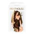 Penthouse babydoll komplekts ar rožu rakstu melns - M/L