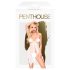 Penthouse babydoll komplekts ar rozēm balts - M/L