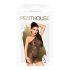 Penthouse Bombshell - mirdzoša, caurspīdīga kleita un stringi (melna) - M/L