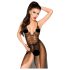 Penthouse Best Forplay - mežģīņu bodijs ar tilla lakatu (melns) - M/L