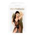 Penthouse Best Forplay - mežģīņu bodijs ar tilla lakatu (melns) - L/XL