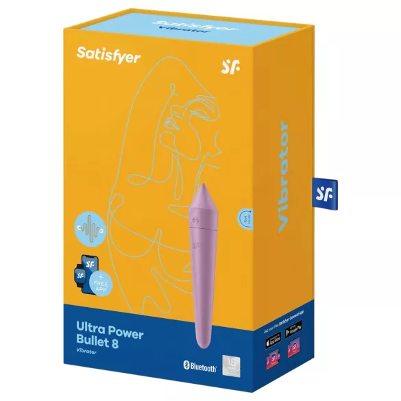 Satisfyer Ultra Power Bullet 8 - Lietotnes vadāms vibrators (violets)