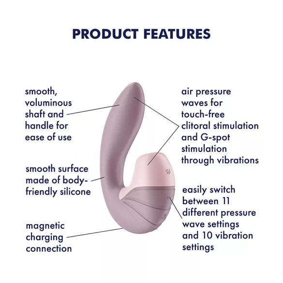 Satisfyer Supernova - sieviešu vibrators ar gaisa viļņiem, uzlādējams, rozā