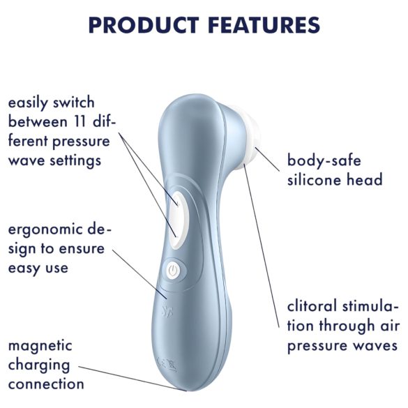 Satisfyer Pro 2 Gen2 - klitora stimulators ar gaisa viļņiem uzlādējams zils