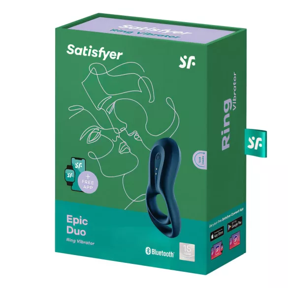Satisfyer Epic Duo - viedais vibrējošais erekcijas gredzens melns