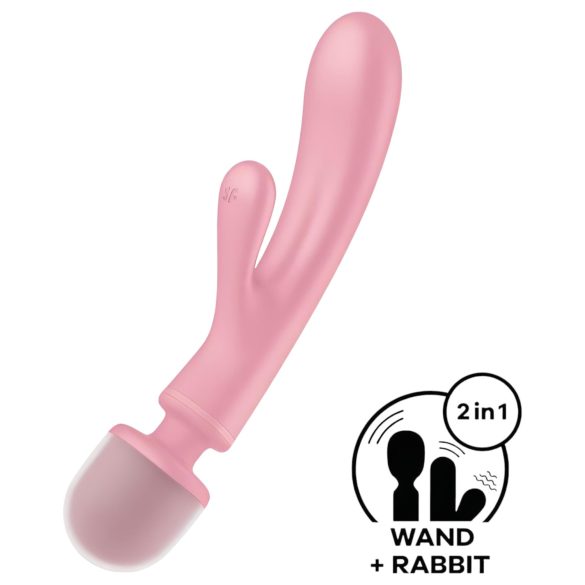 Satisfyer Triple Lover - G-punkta un klitora vibrators rozā