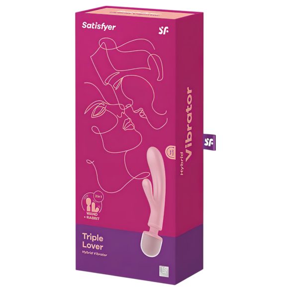 Satisfyer Triple Lover - G-punkta un klitora vibrators rozā