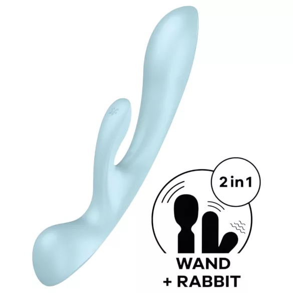 Satisfyer Triple Oh - uzlādējams vibrators ar klitora stimulatoru zils