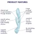 Satisfyer Triple Oh - uzlādējams vibrators ar klitora stimulatoru zils