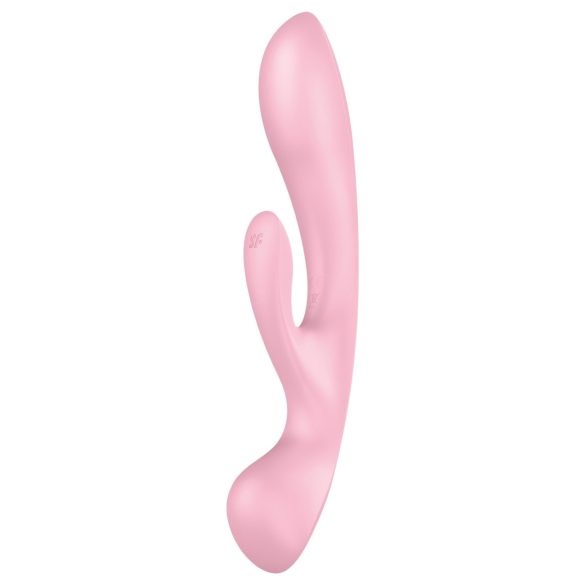 Satisfyer Triple Oh - Uzlādējams, klitora vibrators ar rokturi (rozā)