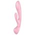 Satisfyer Triple Oh - Uzlādējams, klitora vibrators ar rokturi (rozā)