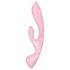 Satisfyer Triple Oh - Uzlādējams, klitora vibrators ar rokturi (rozā)