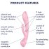 Satisfyer Triple Oh - Uzlādējams, klitora vibrators ar rokturi (rozā)