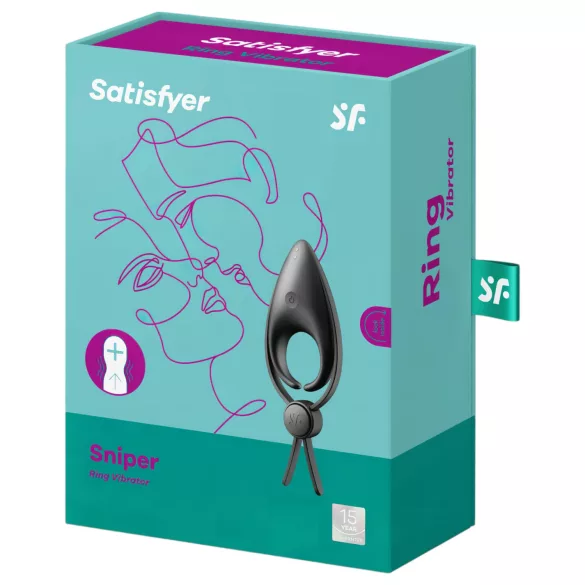 Satisfyer Sniper - akumulatora vibrējošs erekcijas gredzens melns