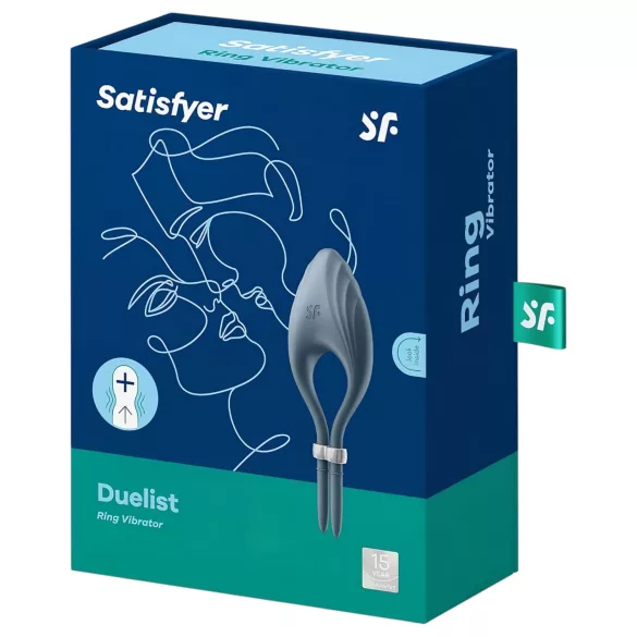 Satisfyer Duelist - uzlādējams vibrējošs erekcijas gredzens pelēks