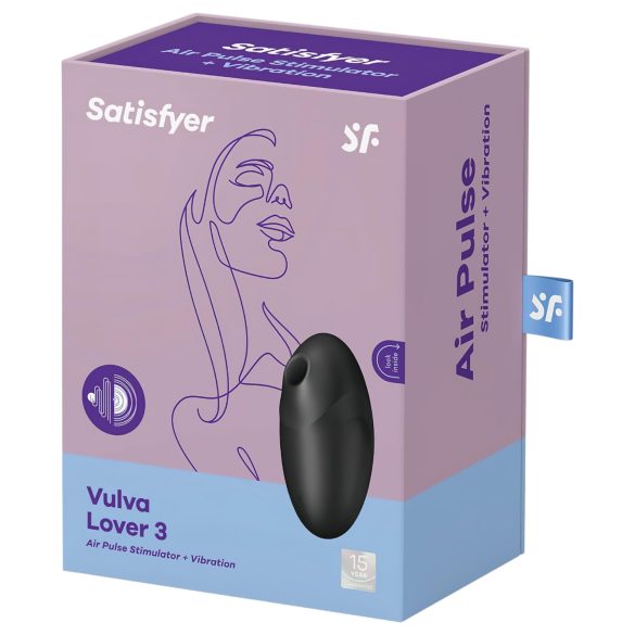 Satisfyer Vulva Lover 3 - klitora stimulators ar gaisa viļņiem melns