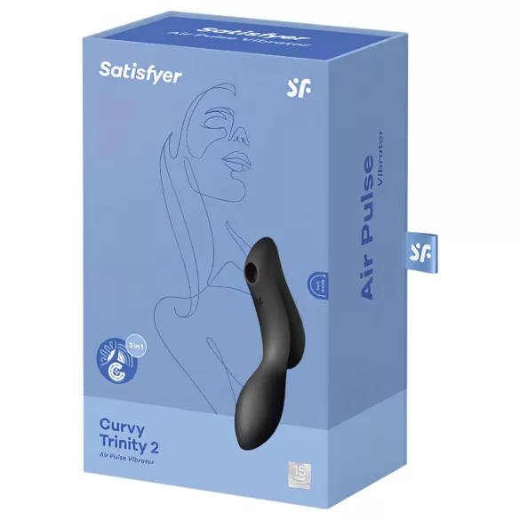 Satisfyer Curvy Trinity 2 - gaisa impulsu un vibrācijas vibrators melns