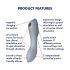 Satisfyer Curvy Trinity 3 - gaisa viļņu 2in1 vibrators (pelēks)