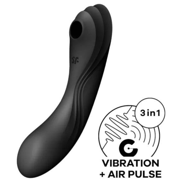 Satisfyer Curvy Trinity 4 - gaisa viļņu 2‑in‑1 vibrators (melns)