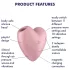 Satisfyer Cutie Heart - klitora stimulators ar gaisa viļņiem uzlādējams rozā
