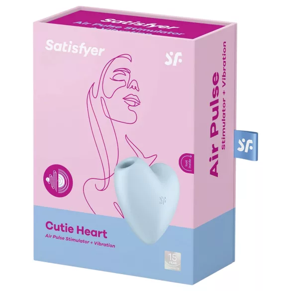 Satisfyer Cutie Heart - klitora stimulators ar gaisa viļņiem uzlādējams zils