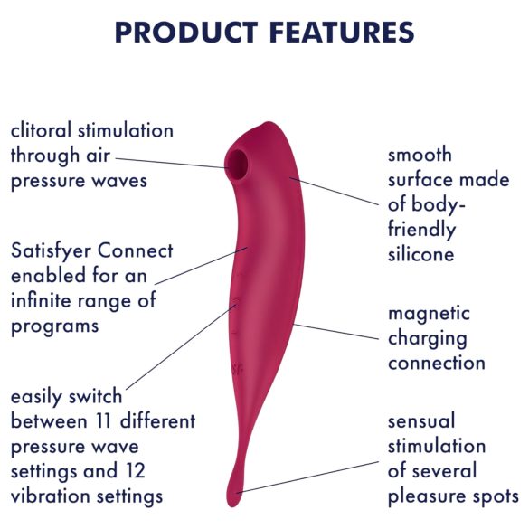 Satisfyer Twirling Pro - klitora vibrators un stimulators 2in1 sarkans