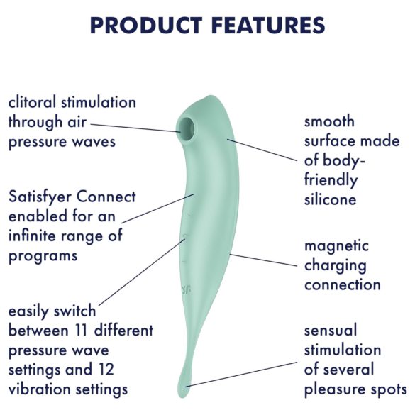 Satisfyer Twirling Pro - klitora vibrators 2in1, mintzaļa
