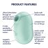 Satisfyer Pro To Go 2 - uzlādējams gaisa viļņu klitora stimulators (piparmētra)