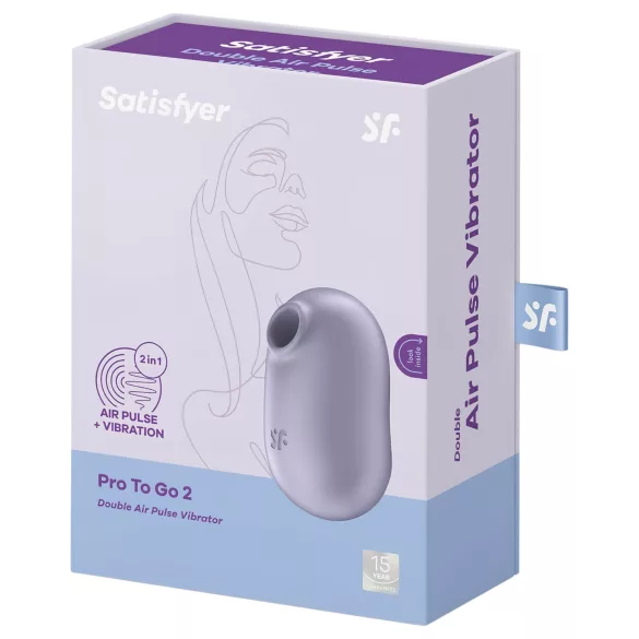 Satisfyer Pro To Go 2 - klitorāla stimulators ar gaisa viļņiem uzlādējams violets