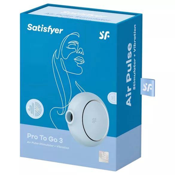 Satisfyer Pro To Go 3 - klitora stimulators ar gaisa viļņiem uzlādējams zils