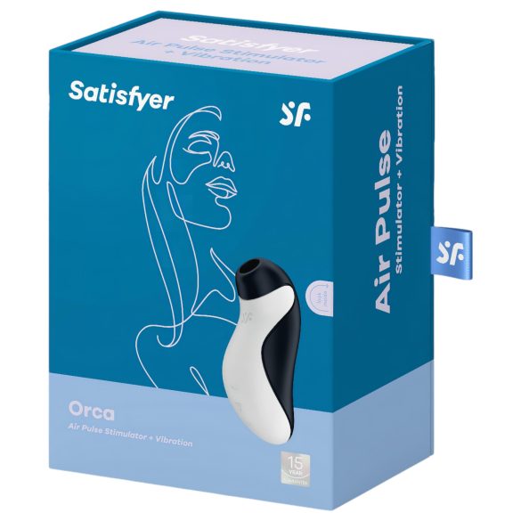 Satisfyer Orca - klitorālais masāžas vibrators ūdensizturīgs melns balts